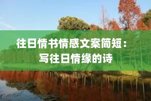 往日情书情感文案简短： 写往日情缘的诗