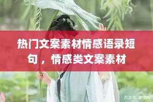 热门文案素材情感语录短句 ，情感类文案素材